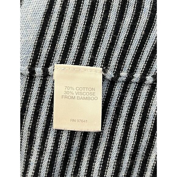 J Jill Cardigan Sweater Womens Size Large Petite Blue Striped Button Up - Picture 4 of 6